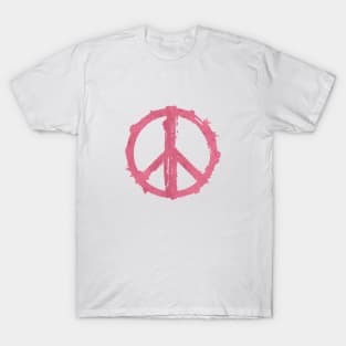 PEACE Symbol Dark Pink T-Shirt